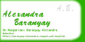 alexandra baranyay business card